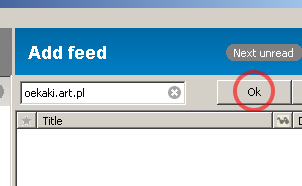 FeedReader - adding new channel